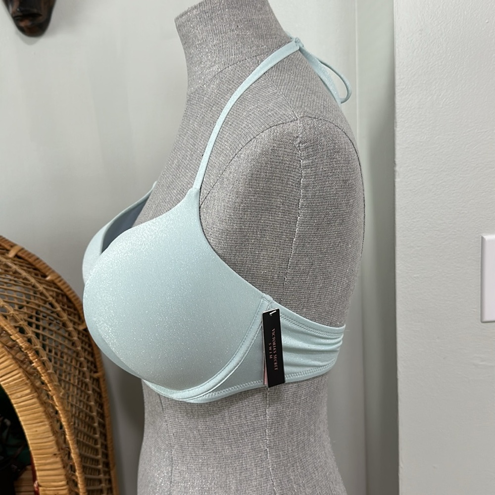 NWT Victoria's Secret Swimsuit Top 38C Blu Green Shimmer Bombshell Add‎ Two Cups - Picture 6 of 17